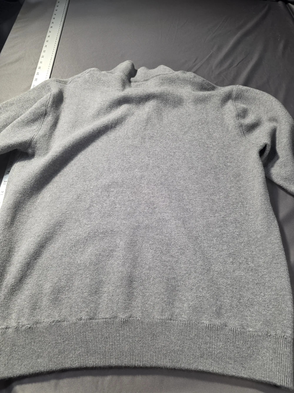 sundance Men's Reversible 1/4 Zip Pullover Sweater - Heather Gray/Light Blue